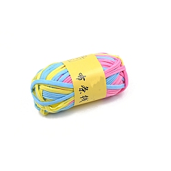 Colorful Polyester Cloth Yarn, For Hand Knitting Thick Thread, Crochet Cloth Yarn, Colorful, 2.2mm, about 38.28 Yards(35m)/Skein