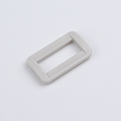 Light Grey Plastic Rectangle Buckle Ring, Webbing Belts Buckle, for Luggage Belt Craft DIY Accessories, Light Grey, 20mm