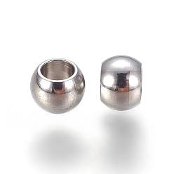 Stainless Steel Color 304 Stainless Steel Spacer Beads, Round, Stainless Steel Color, 3x2mm, Hole: 1.6mm