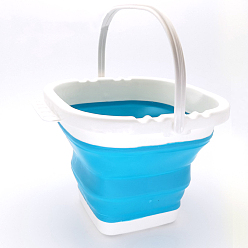 Светло-Синий Складные ведра, с ручкой, принадлежности для рисования и рисования, голубой, 20.5x20.5x16.5 см