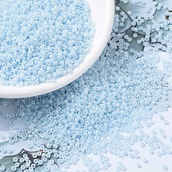 (RR533) Opaque Light Sky Blue Ceylon Миюки круглые бусины рокайль, японский бисер, 11/0, (rr 533) непрозрачный светло-голубой цейлон, 11/0, 2x1.3 мм, отверстие : 0.8 мм, Около 1111 шт / 10 г