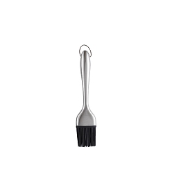 Stainless Steel Color Silicone Oil Brushes, with 430 Stainless Steel Handle, Bakeware Tool, Stainless Steel Color, 215x43mm