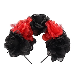 Red Halloween Theme Cloth Hair Bands, Rose, Red, 150x120mm