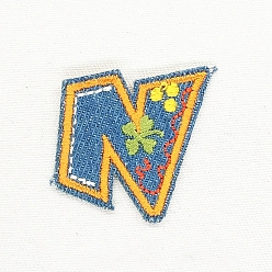 Letter N Computerized Embroidery Cloth Iron on/Sew on Patches, Costume Accessories, Appliques, Letter.N, 40x35mm