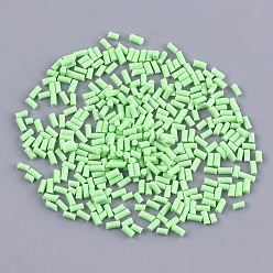 Pale Green Handmade Polymer Clay Sprinkle Beads, Fake Food Craft, No Hole, Column, Pale Green, 2~6x1.5mm