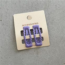 JX-B178 Purple Cute Cream Wave Edge Hairpin - Geometric Rectangle BB Clip for Kids.