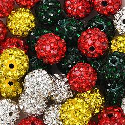 (52) Непрозрачная лаванда Тема Рождества, стразы класса А, pave disco бусины, cmолы и каолина, круглые, разноцветные, С. 9 (1.5 мм), 1.6 мм, отверстие : 8 мм