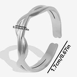 Серебро 304 модное геометрическое кольцо-манжета из нержавеющей стали для женщин, серебряные, 5 мм