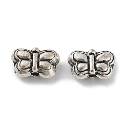 Antique Silver Tibetan Style Alloy Beads, Cadmium Free & Lead Free, Butterfly, Antique Silver, 5.5x8.5x4mm, Hole: 1.2mm, about 1428pcs/1000g