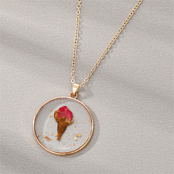 June Rose 5 Boho Style Multi-color Dried Flower Necklace with Roses and Chrysanthemums