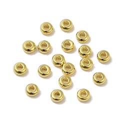 Real 18K Gold Plated Rack Plating Brass Spacer Beads, Long-Lasting Plated, Cadmium Free & Lead Free, Flat Round, Real 18K Gold Plated, 3x1.5mm, Hole: 1mm