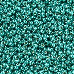 (RR5106) Duracoat Galvanized Dk Aqua Green Миюки круглые бусины рокайль, японский бисер, (rr5106) оцинкованный Duracoat DK аква-зеленый, 11/0, 2x1.3 мм, отверстие : 0.8 мм, Около 5500 шт / 50 г