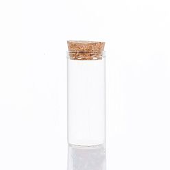 Clear Mini High Borosilicate Glass Bottle Bead Containers, Wishing Bottle, with Cork Stopper, Column, Clear, 7x3cm, Capacity: 30ml(1.01fl. oz)