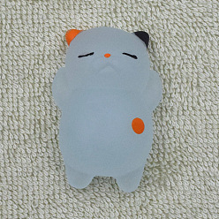 Sky Blue Luminous TPR Stress Toy, Funny Fidget Sensory Toy, for Stress Anxiety Relief, Glow in The Dark Cat, Sky Blue, 50mm