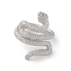 Платина Spacer бисер латунные, стойки покрытие, без свинца и без кадмия, змея, платина, 15x13 мм, внутренний диаметр: 9.5 мм