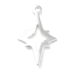 925 Sterling Silver Plated Brass Pendants, Long-Lasting Plated, Cadmium Free & Lead Free, Star, 925 Sterling Silver Plated, 21.5x13.5x0.6mm, Hole: 1.6mm