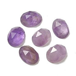 Amethyst Natural Amethyst Cabochons, Oval, Faceted, 8x6x3mm