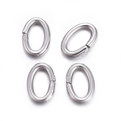Stainless Steel Color 304 Stainless Steel Jump Rings, Open Jump Rings, Oval, Stainless Steel Color, 18 Gauge, 6x4x1mm, Inner Diameter: 2x4mm