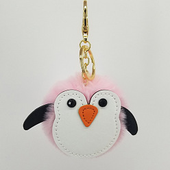 Han Fan Cute Penguin Fur Ball Keychain Pendant Cartoon Penguin Keyring Bag Charm