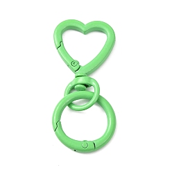 Лайм Аэрозольная краска, поворотные застежки из сплава, с пружинными кольцами ворот, сердце, желто-зеленые, 60 мм
