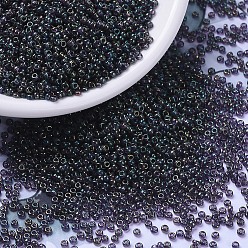 (RR2446) Лесный Зеленый Радужный Золотой Блеск Миюки круглые бусины рокайль, японский бисер, 8/0, (rr 2446) лесной зеленый радуга золотой блеск, 3 мм, отверстие : 1 мм, Около 422~455 шт / 10 г