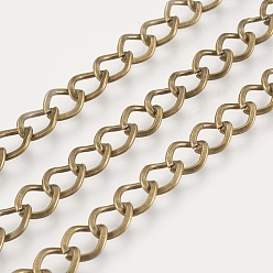 Antique Bronze Iron Twisted Chains, Unwelded, with Spool, Rhombus, Antique Bronze, 8.5x6.8x1.2mm, about 164.04 Feet(50m)/roll