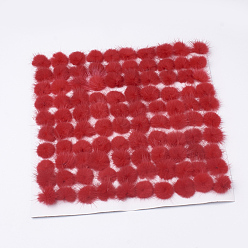 Red Faux Mink Fur Ball Decoration, Pom Pom Ball, For DIY Craft, Red, 2.5~3cm, about 100pcs/board