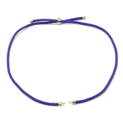 Dark Blue Nylon Cords Necklace Making, with Golden Brass Findings, Long-Lasting Plated, Dark Blue, 22~22.8 inch(56~58cm), Hole: 1.7mm