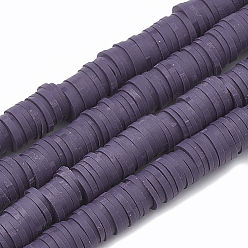 Темно-синий  Шифер Бусины из полимерной глины , Диск / плоские круглые, Heishi бусы, темно-синий, 6x1 мм, отверстие : 2 мм, около 380~400 шт / нитка, 17.7 дюйм