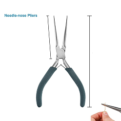 Stainless Steel Color Stainless Steel Pliers, Jewelry Making Supplies, Needle Nose Pliers, Stainless Steel Color, 14.3cm