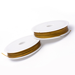 Dark Goldenrod Tiger Tail Wire, Nylon-coated Stainless Steel, Dark Goldenrod, 0.8mm, about 59.05 Feet(18m)/roll, 10 rolls/group