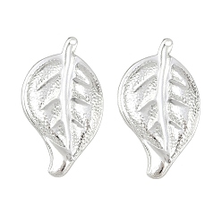 Посеребрённый Латунные подвески, без кадмия и без свинца, лист, 925 серебро покрытием, 23x13x1.5 мм, отверстие : 0.8 мм