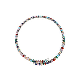 colorful platinum necklace Delicate Diamond Necklace - Unique Design, Minimalist, Fashionable, Versatile, Elegant, Statement Piece.