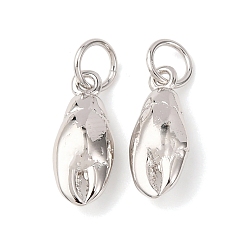 Платина Латунные подвески, клешни краба, без кадмия и без свинца, стойки покрытие, долговечный, с целью перехода в кольце, платина, 14x6x4 мм, отверстие : 3.2 мм