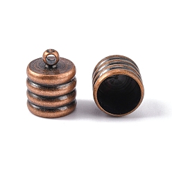 Red Copper Brass Cord Ends, Red Copper, 13x10mm, Hole: 1mm