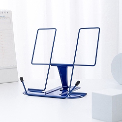Blue Adjustable Iron Desktop Book Stands, Book Display Easel for Books, Piano Score, Magazines, Tablet, Blue, 180x160x160mm