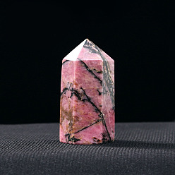 Родонит Украшение башни из натурального родонита, исцеляющие каменные палочки, для декора для балансировки энергии, медитации, терапии, шестиугольная призма, 40~50 мм