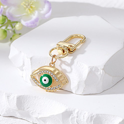Green eyes Colorful Alloy Devil Eye Keychain with Vintage Ethnic Style Bag Charm Pendant