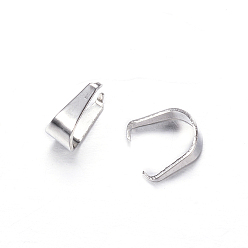 Stainless Steel Color 201 Stainless Steel Snap on Bails, Stainless Steel Color, 7x6x3mm