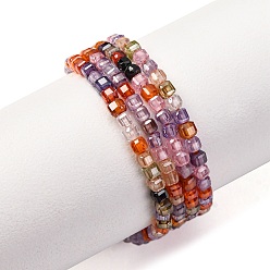 (52) Непрозрачная лаванда Бусины из кубического циркония, граненые квадратные, разноцветные, 2x2x2 мм, отверстие : 0.6 мм, около 159~160 шт / нитка, 14.57''~14.76'' (37~37.5 см)