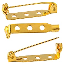 Золотой Железная фурниутра для броши, назад бар контакты, золотые, 27 мм длиной, шириной 5 мм , толщиной 7 мм , Отверстие: около 2 мм