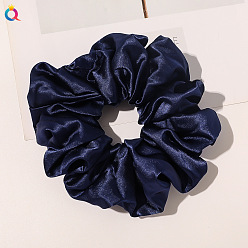 B175 - Super Large Hair Bun Ring - Navy Blue Chic Fabric Bow Hair Scrunchies for Women, 15cm Big Bowknot Headbands Accessories