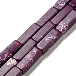 Purple Synthetic Imperial Jasper Dyed Beads Strands, Rectangle, Purple, 13~13.5x4~4.5x4~4.5mm, Hole: 1.4mm, about 28~29pcs/strand, 14.49''~14.96''(36.8~38cm)