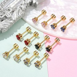 (52) Непрозрачная лаванда Плоские круглые стеклянные беруши, 304 серьги-гвоздики из нержавеющей стали для женщин, Golen, разноцветные, 4 мм, штифты : 1 мм