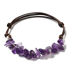 Фиолетовый Женский богемный браслет из бисера из натурального камня и плетеного кожаного шнура, фиолетовые, 0.1 см