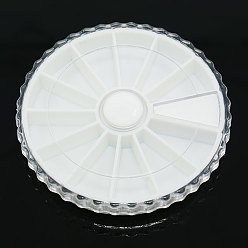 Clear Round Plastic Bead Containers, 65mm in diameter, 1.3cm thick