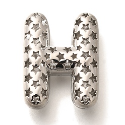 Letter H Полые медные подвески, стойки покрытие, долговечный, без кадмия и без свинца, письмо амулеты, Письмо ч, 21.5x16.5x7.5 мм, отверстие : 4.7x3 мм