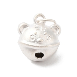 Silver 990 Sterling Silver Charms, Tiger Bell, with Jump Rings, Silver, 9x10x7mm, Hole: 3.5mm