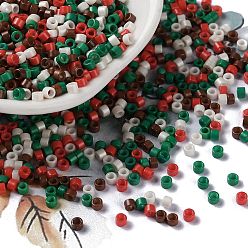 Colorful Baking Paint Glass Seed Beads, Cylinder, Colorful, 2.5x2mm, Hole: 1.4mm, about 45359pcs/pound