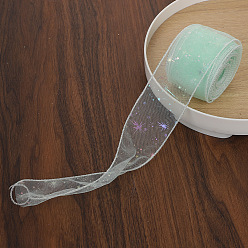 Аквамарин Ленты сетки деко полиэстера, звезда картины, тюль ткань, Модная катушка из тюля для изготовления юбок, аквамарин, 2-1/8 дюйм (55 мм)